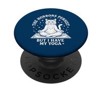 Los horrores persisten Pero Tengo mi Gato Divertido de Yoga PopSockets PopGrip Adhesivo
