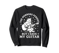 Los horrores persisten Pero Tengo mi Guitarra Gato Divertido Sudadera