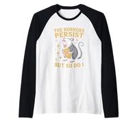 Los horrores persisten, pero yo también lo hago divertido y enojado zarigüeya zarigüeya Camiseta Manga Raglan