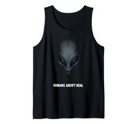 Los humanos divertidos extraterrestres no son un verdadero OVNI Sarcástico Conspiración Broma Camiseta sin Mangas