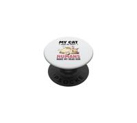 Los Humanos Hacen Que mi Cabeza Duele Boca Abajo Lindo Gatito Dibujos Animados Gato PopSockets PopGrip Adhesivo