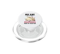 Los Humanos Hacen Que mi Cabeza Duele Boca Abajo Lindo Gatito Dibujos Animados Gato PopSockets PopGrip para MagSafe
