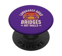Los Idiomas construyen Puentes, no muros PopSockets PopGrip Adhesivo