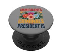 Los inmigrantes no Son Criminales Cita de activismo Floral PopSockets PopGrip Adhesivo