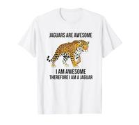 Los jaguares Son increíbles, Soy increíble, por lo Tanto, Soy un Jaguar Camiseta gráfica económica, Hombre, Blanco, S
