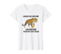 Los jaguares Son increíbles, Soy increíble, por lo Tanto, Soy un Jaguar Camiseta gráfica económica, Mujer, Blanco, L