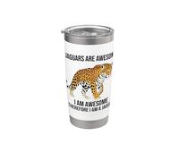 Los jaguares son increíbles, soy increíble, por lo tanto, soy un jaguar Vaso térmico de acero inoxidable de doble pared
