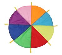 Los Juegan Paracaídas - Gran Paracaídas Multicolor con Manijas, Paracaídas Ejercicio Grupo | Divertido Juego De Fiesta De Tela Para El Juego Cooperativo Para Juegos De Trabajo De E