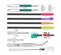 Los juegos de limpieza para máquinas de coser de 14 piezas incluyen pinzas, cepillo de doble cabeza, separador de costuras, tabla de agujas, destornillador, herramienta de reparación, herramienta de