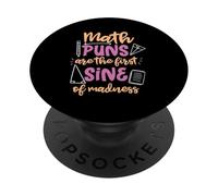 Los juegos de palabras de matemáticas son el primer seno de la locura para las mujeres PopSockets PopGrip Adhesivo