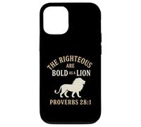 Los justos son audaces como un león Proverbios 28:1 Christian Carcasa para iPhone 12/12 Pro