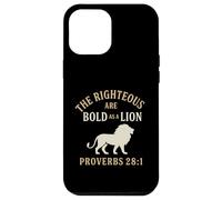 Los justos son audaces como un león Proverbios 28:1 Christian Carcasa para iPhone 12 Pro Max