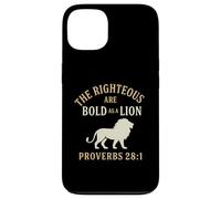 Los justos son audaces como un león Proverbios 28:1 Christian Carcasa para iPhone 13