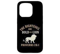 Los justos son audaces como un león Proverbios 28:1 Christian Carcasa para iPhone 15 Pro