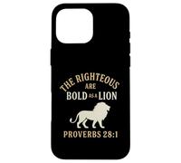 Los justos son audaces como un león Proverbios 28:1 Christian Carcasa para iPhone 16 Pro Max