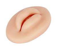 Los Labios Falsos Practican la SensacióN de Tacto de la Piel Real FáCil de Usar Labios de Silicona eláSticos Suaves con Forma de Diente para Principiantes Ejercicios de Bordado (Color de piel oscuro)