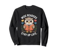 Los lectores sabios se quedan despiertos hasta Tarde, los Amantes de los Libros de Owl Sudadera