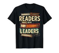 Los lectores Son líderes Lector de Libros motivacionales clásico Camiseta gráfica económica, Hombre, Negro, S