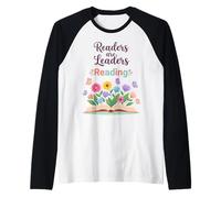 Los lectores Son líderes Leyendo Amantes de los Libros Maestras Mujeres Niños Camiseta Manga Raglan