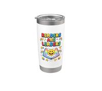 Los lectores son líderes Leyendo Amantes de los libros Maestro Rainbow Kids Vaso térmico de acero inoxidable de doble pared