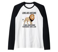 Los Leones Son Impresionantes Soy Impresionante por lo Tanto Soy Un León Camiseta Manga Raglan