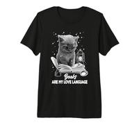 Los Libros de la Biblioteca Son mi Gato del lenguaje del Amor Leyendo un Libro Camiseta Premium