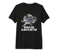 Los Libros Siempre Son Mejores Citas positivas Positividad del ratón de Biblioteca Camiseta Premium