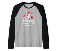 Los Libros Son mi Amante de los Libros de San Valentín para Ella él Bookish Camiseta Manga Raglan