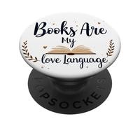 Los libros son mi amor Idioma Lectura Amante Bibliotecario Estética PopSockets PopGrip Adhesivo