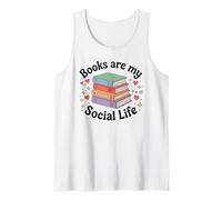 Los Libros Son mi Vida Social Amante de los Libros Bibliófilo Retro Camiseta sin Mangas