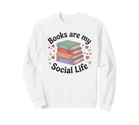 Los Libros Son mi Vida Social Amante de los Libros Bibliófilo Retro Sudadera