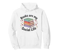 Los Libros Son mi Vida Social Amante de los Libros Bibliófilo Retro Sudadera con Capucha