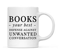 Los Libros Son Tu Mejor Defensa Contra Conversaciones No Deseadas. Amante De Los Libros. Tazas Con Asa Taza De Café Cerámica Taza 330Ml Para Té Leche Hogar