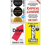 Los líderes comen al final, Candor radical, Conduce Daniel H. Pink, Colección de 4 libros The One Thing