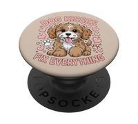 Los Lindos Besos de Perro con Forma de corazón, Patas y Forma de corazón lo arreglan Todo PopSockets PopGrip Adhesivo