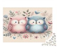 Los Lindos búhos aman Puzzles 1000 Piezas Papel Reciclado para Adultos Puzzle para Adultos Juego Familiar Divertido y desafiante Excelente Idea de Regalo para Mujeres y Hombres 70x50cm/1000pcs