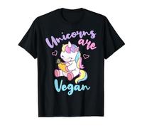 Los Lindos Unicornios Veganos Son Veganos Camiseta gráfica económica, Hombre, Negro, S