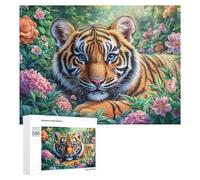 Los Lobos en la Cerca con la Luna roja y el Sol Puzzle 500 Piezas para Adultos Actividad Relajante Reducción del Estrés Regalo para Bienestar 500 PCS