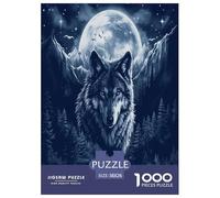 Los Lobos in The Moonlight Puzzles Imposible,desafío para Adultos Entretenimiento Creativo 1000 Piezas Obra De Arte De Juego De para Adultos Y Niños A Partir De 12 Años 38x26cm/1000pcs