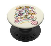 Los Maestros Tienen un Tiempo Libre sin Fin y sin estrés Ironía del educador PopSockets PopGrip Adhesivo