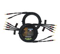 LOS MEJORES CABLES DEL MUNDO - Canare 4S11 - Cable de altavoz HiFi Star-Quad Bi-Wire de 2,44 m - Calidad audi fila - Par de conectores banana Emi