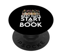 Los mejores días comienzan con un amante de los libros Wildflowers Book Nerd Geek PopSockets PopGrip Adhesivo
