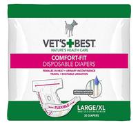 Los mejores paales para perros de Vet's Comfort Fit - Paales de perros femeninos desechables - Absorbente con un ajuste a prueba de fuga - Cuen