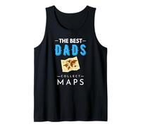 Los mejores papás recogen mapas del día del padre Cartophile Map Lover Camiseta sin Mangas