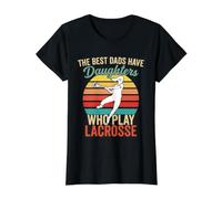 Los Mejores papás Tienen Hijas Lacrosse Padre Diseño Camiseta gráfica económica, Mujer, Negro, S