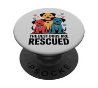 Los Mejores Perros Son rescatados, Lindos caninos Coloridos PopSockets PopGrip Adhesivo