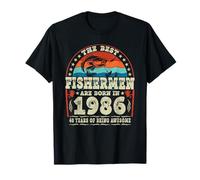 Los Mejores Pescadores Nacidos en 1986 Amantes de la Pesca 40 cumpleaños Camiseta