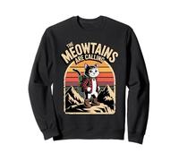 Los Meowtains están Llamando a Funny Cat Mountain Hiking Sudadera