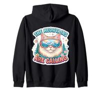 Los Meowtains están Llamando a Snowboard Ski Skiing Girl Sudadera con Capucha