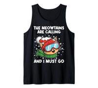 Los Meowtains están Llamando y Debo IR a Esquiar Gato Esquiar Esquiar Camiseta sin Mangas